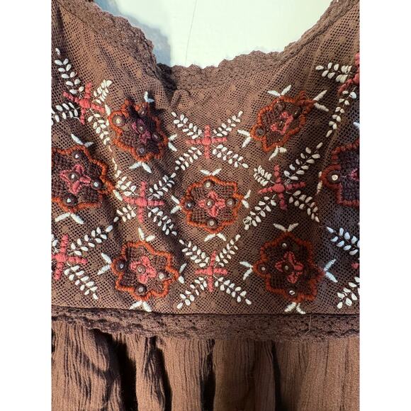 Boho country Shyanne Women's Tie Back Embellished Tank Size XL - Picture 4 of 11